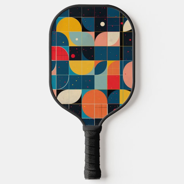 Grid of colorful circle shape variations pickleball paddle (Front)