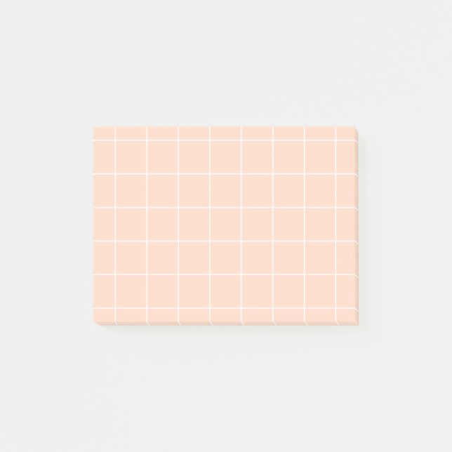 Grid paper: minimalist grid (Peach) Post-it Notes (Front)