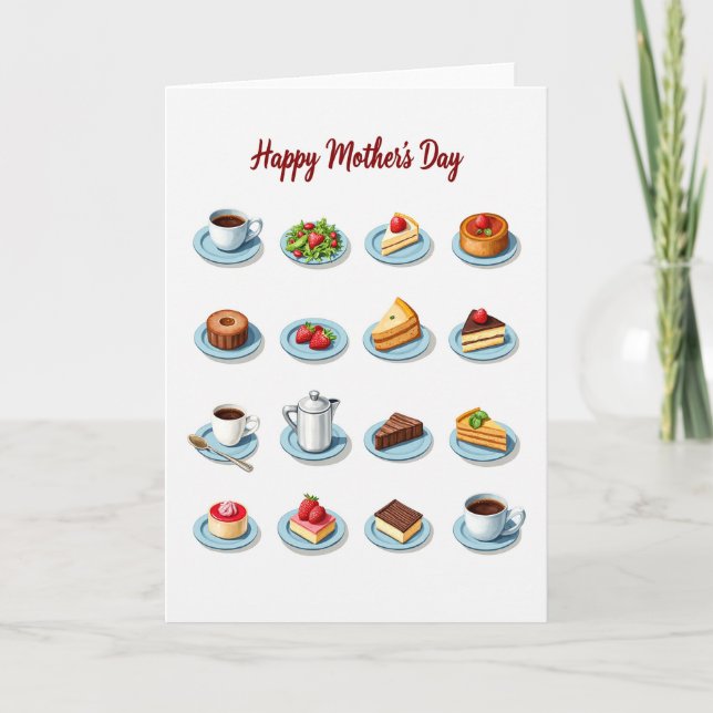 Grid Pastries Mothers Day Card (Front)