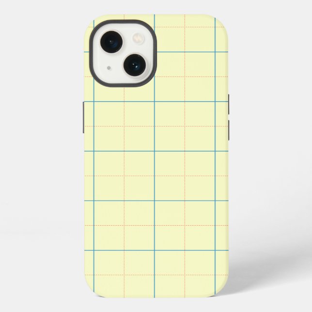 grid pattern blue line red dots iphone case (Back)