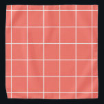 Grid pattern on living coral bandana<br><div class="desc">An abstract grid pattern on Pantone living coral.</div>