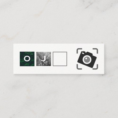 Grid  Photography  Monograms Camera Icon Mini Business Card