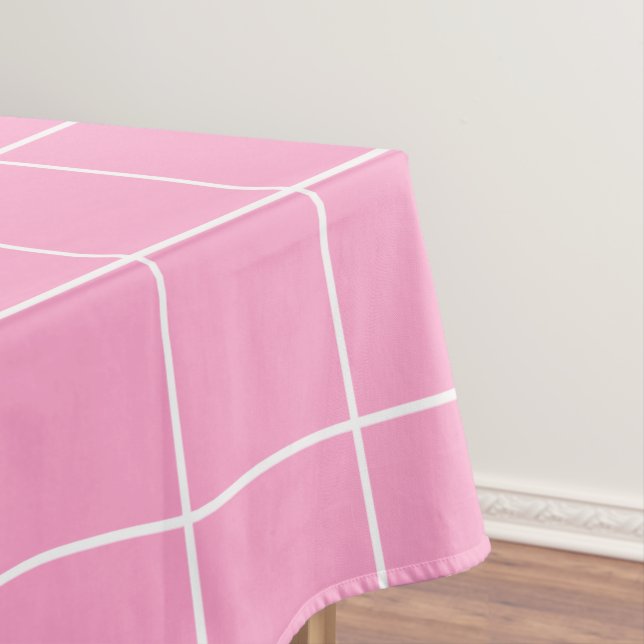 Grid Pink and White Tablecloth (In Situ)