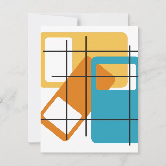 Grid Rectangles  Note Card (Front)