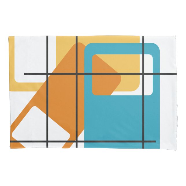 Grid Rectangles  Pillow Case (Front)