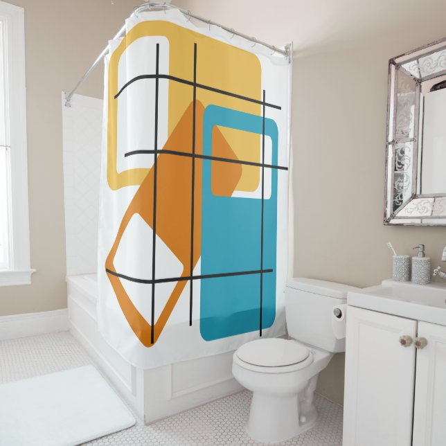 Grid Rectangles  Shower Curtain (In Situ)