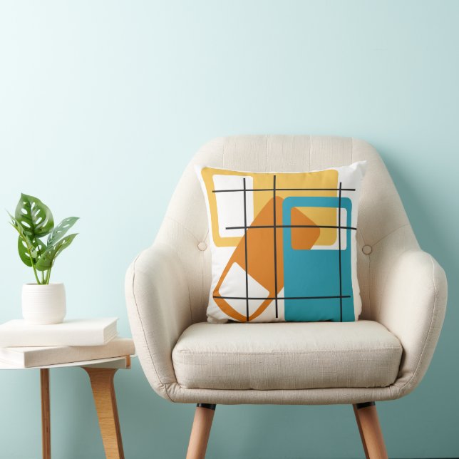 Grid Rectangles  Throw Pillow (Chair)