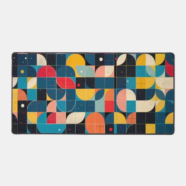 Grid with circle variations and dots desk mat (Front)