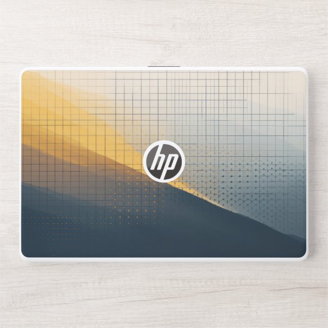 Grid with shapes and dots HP laptop skin (Front)