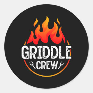Griddle Grill Squad Bbq Team Barbecue Grill Classic Round Sticker