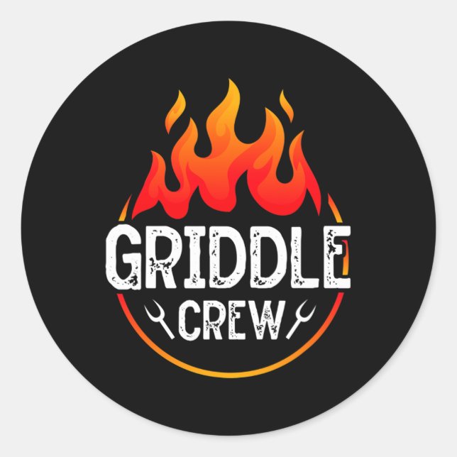 Griddle Grill Squad Bbq Team Barbecue Grill  Classic Round Sticker (Front)
