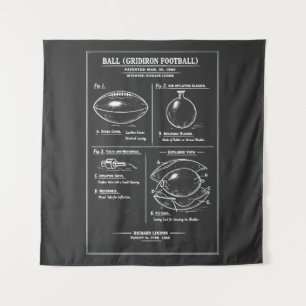 Gridiron Football Blueprint Tapestry