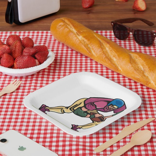 Gridiron Football Player Paper Plates (Creator Uploaded)