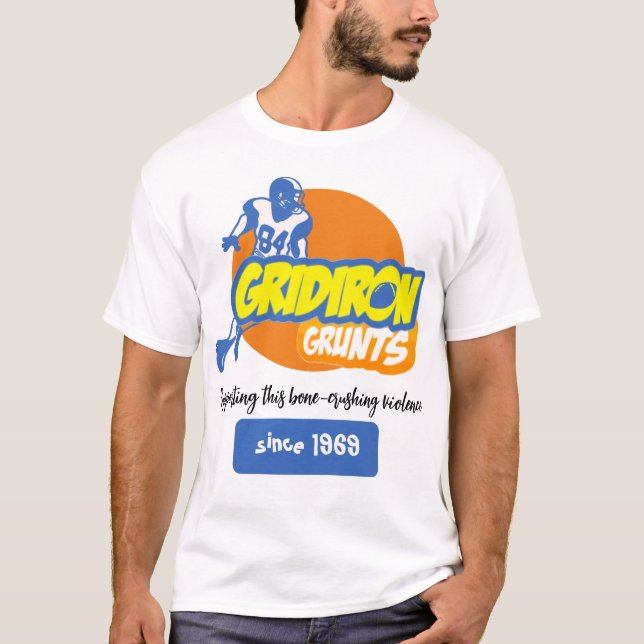 Gridiron Grunts! Customizable Caption T-Shirt (Front)