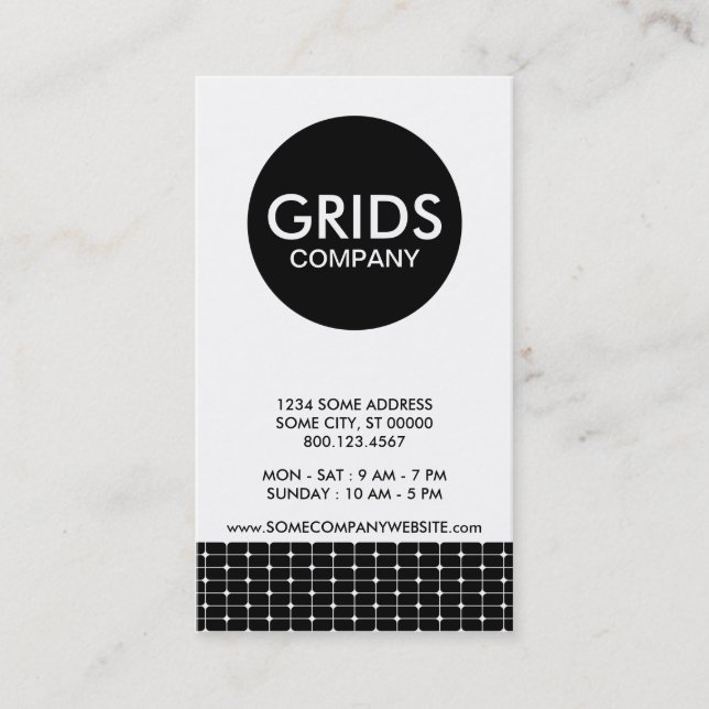 grids company business card (Front)