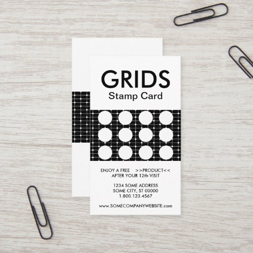 grids stamp card color customizable