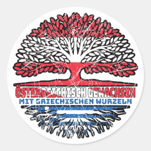 Griechenland Griechisch sterreichisch sterreich Classic Round Sticker