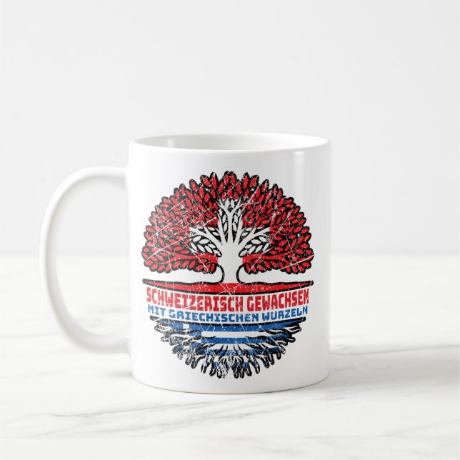 Griechenland Griechisch Schweizer Schweiz Baum Coffee Mug (Left)