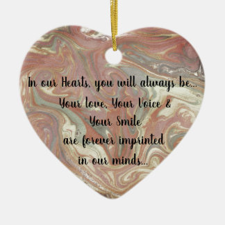 Grief gift heart ornament, loss of loved one ceramic ornament