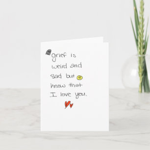 grief is weird. note card
