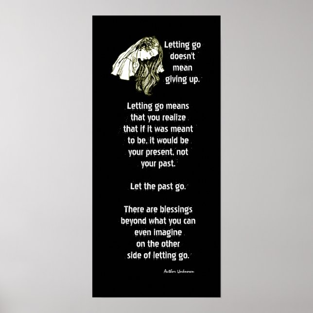 Grief Loss Widow Inspirational Poster Letting Go (Front)
