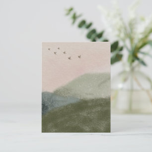 Grief Mourning Loss Flying Birds in Mountains Card