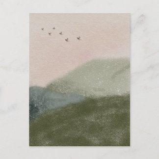 Grief Mourning Loss Flying Birds In Mountains Card