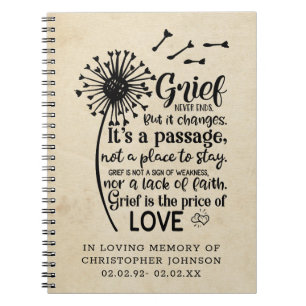 Grief Never Changes... Grief Keepsake Journal