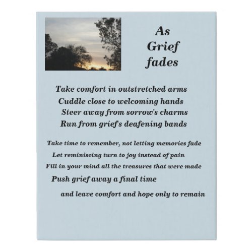 Grief poem on canvas