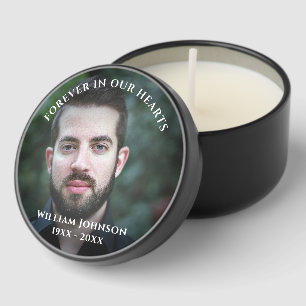 Grief Remembrance Celebration Of Life Custom Photo Mini Candle Favors