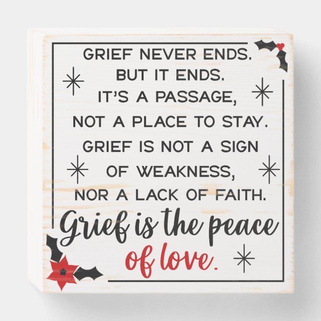 Grief Wooden Box Sign (Front Horizontal)