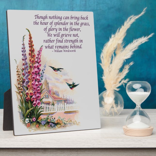Grieve Not Vintage Cowbell Flowers, Birds Easel Plaque (Side)