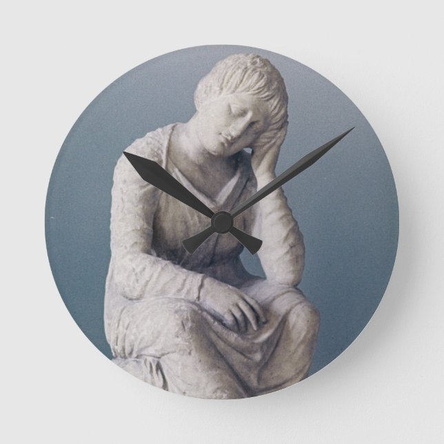 Grieving maiden, Attic, Greece, c.330 BC (stone) Round Clock (Front)