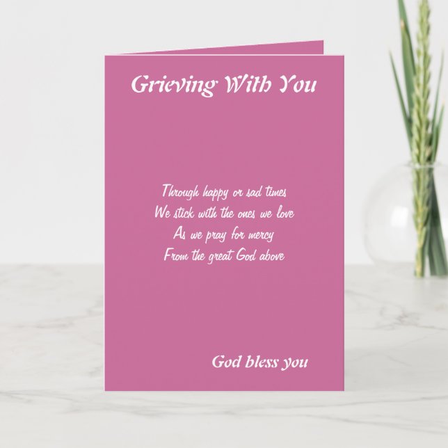 Grieving with you  greeting cards (Front)