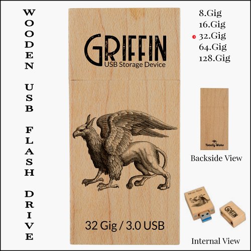 Griffin 32 Gig  30 USB Wooden Flash Drive