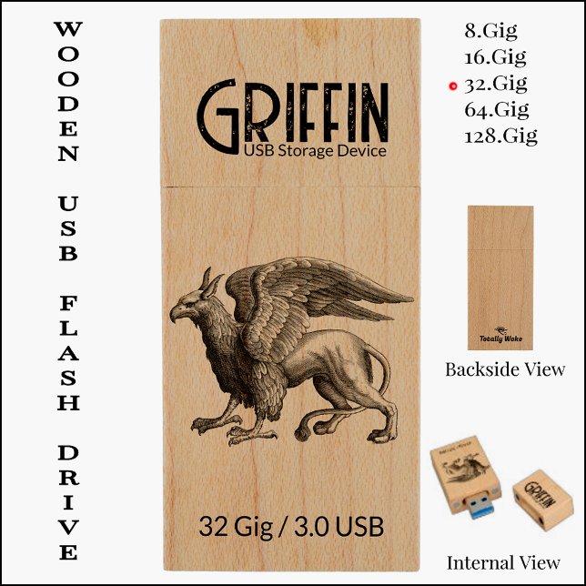 Griffin 32 Gig / 3.0 USB Wooden Flash Drive (Creator Uploaded)