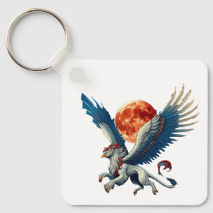 Griffin and Moon Keychain