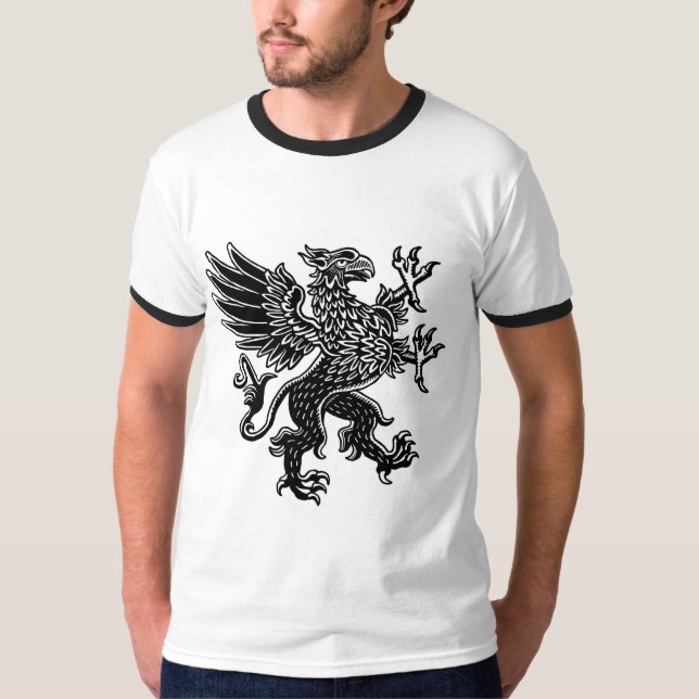 Griffin - Black and White T-Shirt (Front)