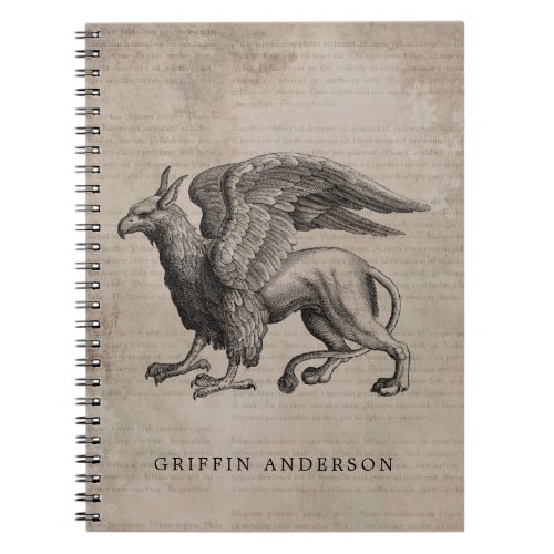 Griffin Creature Vintage with Name Notebook