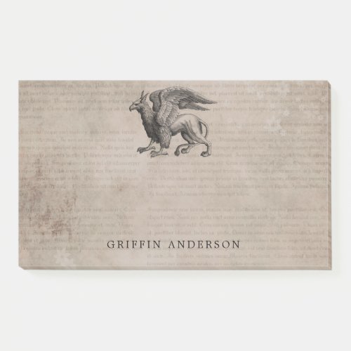 Griffin Creature Vintage with Name Post_it Notes