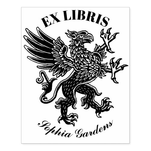 Griffin Ex Libris Rubber Stamp