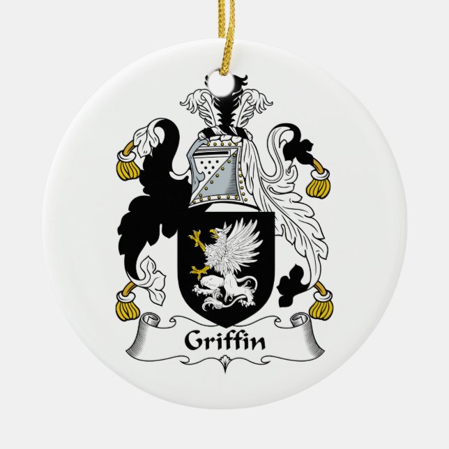 Griffin Family Crest Ceramic Ornament (Front)
