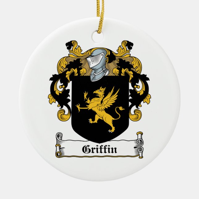 Griffin Family Crest Ceramic Ornament (Front)
