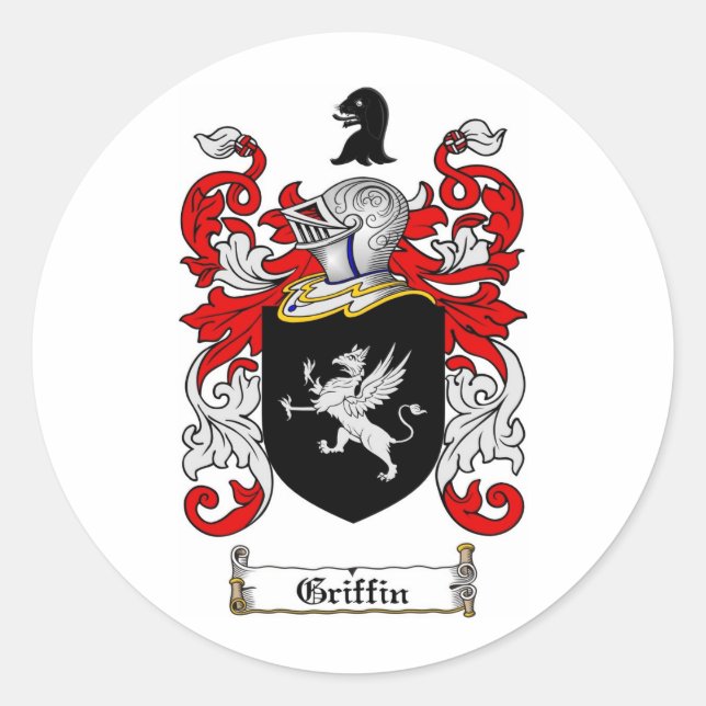 GRIFFIN FAMILY CREST -  GRIFFIN COAT OF ARMS CLASSIC ROUND STICKER (Front)