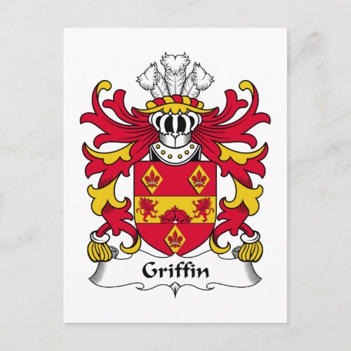 Griffin Family Crest Postcard