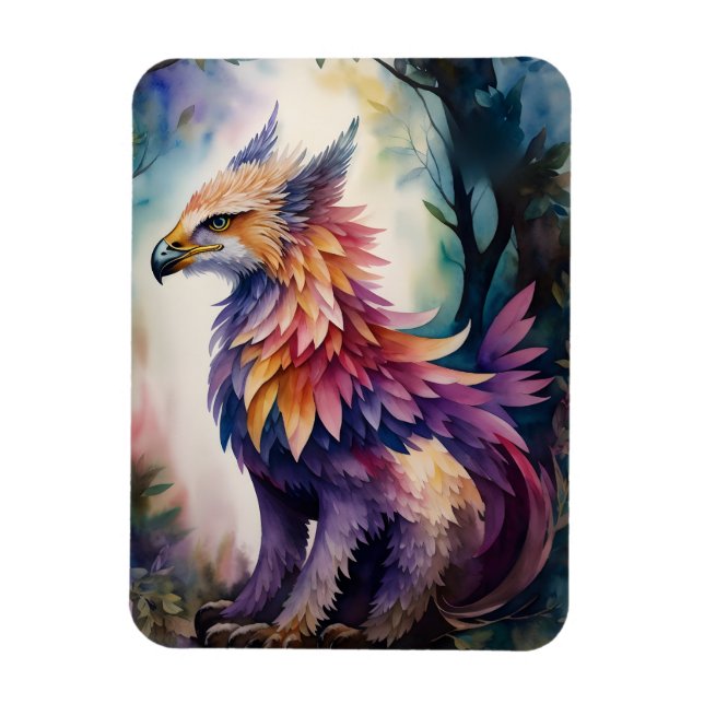 Griffin In Forest Watercolor Magnet (Vertical)