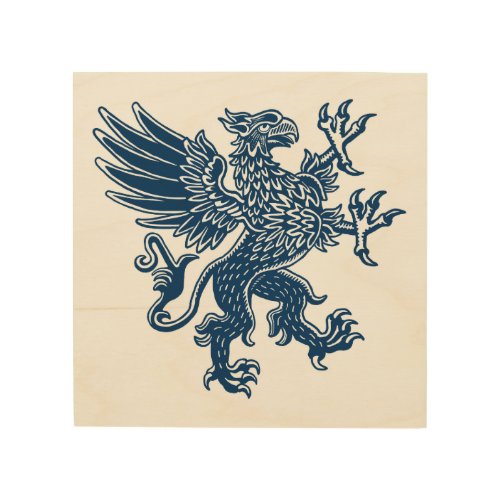 Griffin _ Indigo Blue Style Wood Wall Art