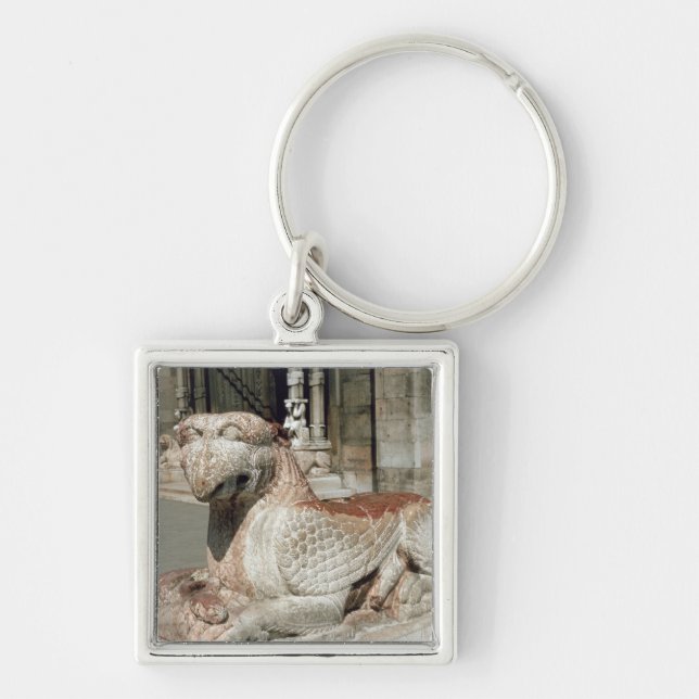 Griffin lying on a plinth, mid 13th century keychain (Front)