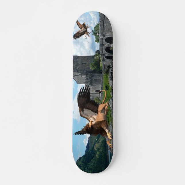 Griffin Mythological Animal  Medieval Castle Skateboard (Front)