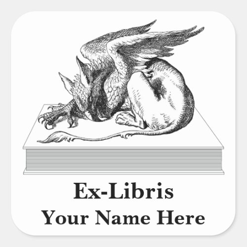 Griffin On Book Square Sticker